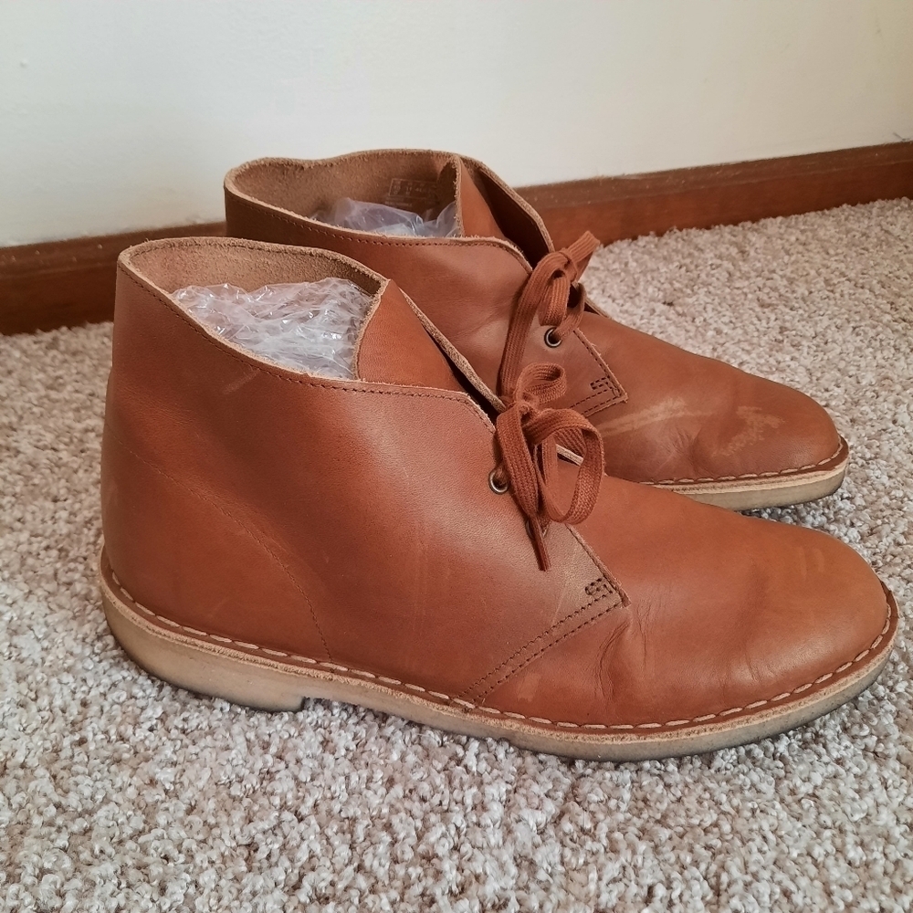 Clarks Originals Desert Chukka Boots Dark Tan Genuine Leather 26162422 Size 11 - Picture 2 of 16
